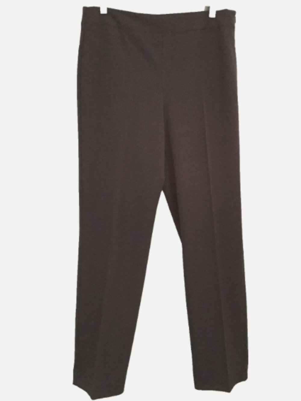 Talbots women 8 Heritage Pants Dark Brown Knit High Rise Taper Leg 30” inseam